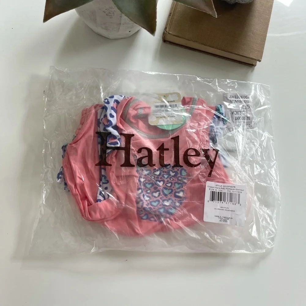 Hatley Cheetah Hearts Baby Rashguard Swimsuit